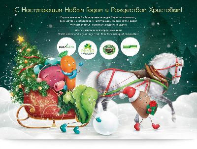 Арт-студия «Скиллпоинт» разработала новогоднюю открытку компании «Фитоинженерия»