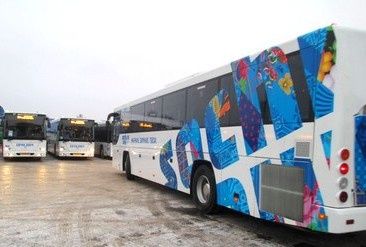 «Нью-Тон» укрыл лоскутным одеялом Олимпийские автобусы