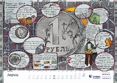 «MOST Creative Club» подготовил для «БИНБАНКА» энциклопедию российских денег в формате календаря